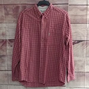 Mens red plaid COLUMBIA button down shirt large